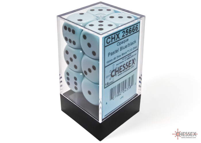 Opaque 16mm D6 Dice Block (12 Dice)