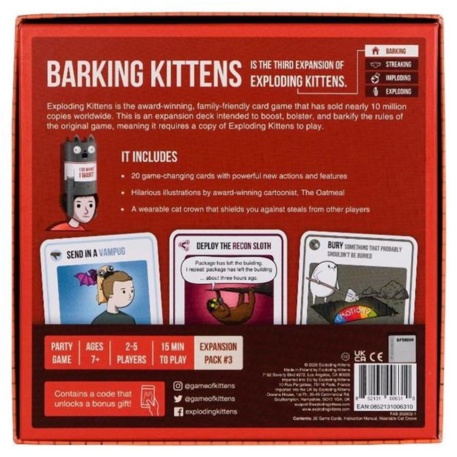 Exploding Kittens: Barking Kittens (Expansion #3)