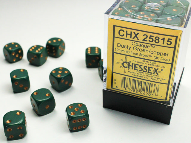 Opaque 12mm d6 Dice Block (36 dice)