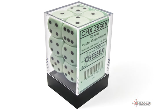 Opaque 16mm D6 Dice Block (12 Dice)