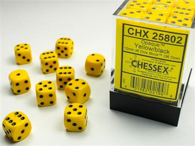 Opaque 12mm d6 Dice Block™ (36 dice)